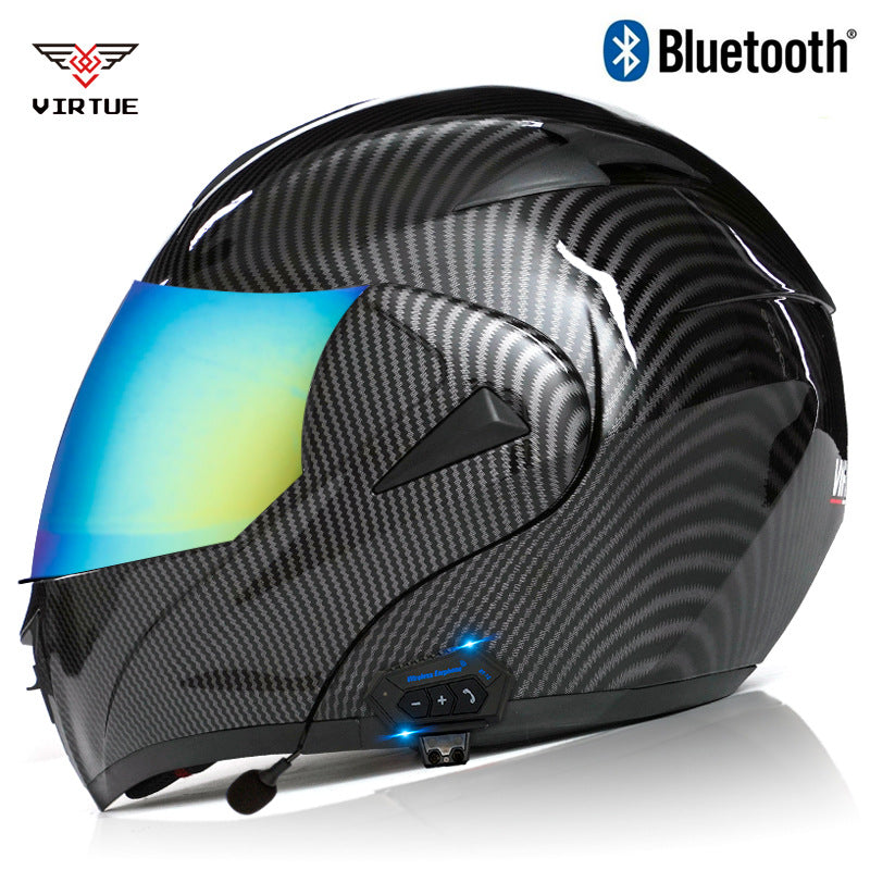 Electric Motorcycle Bluetooth Helmet for Men Flip-Up Helmet, Racing Helmet
