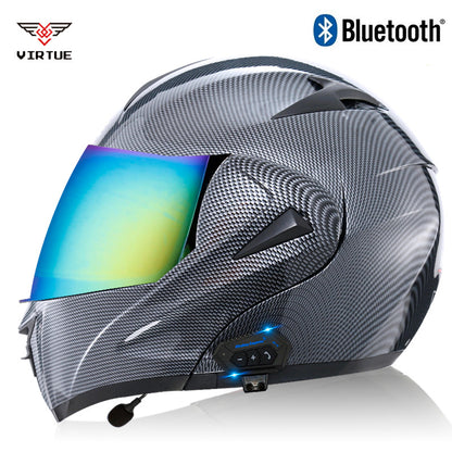 Electric Motorcycle Bluetooth Helmet for Men Flip-Up Helmet, Racing Helmet