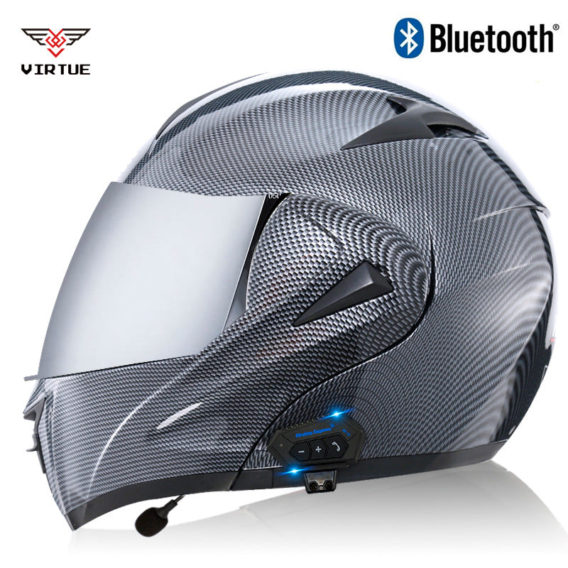 Electric Motorcycle Bluetooth Helmet for Men Flip-Up Helmet, Racing Helmet