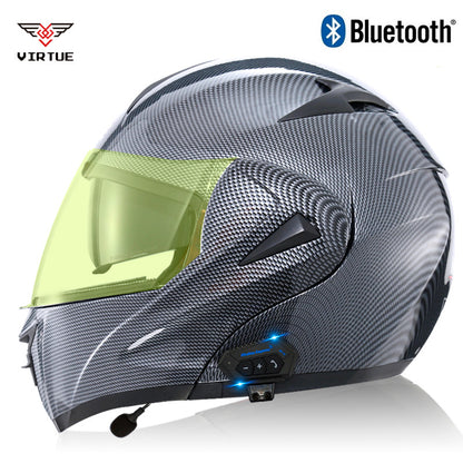 Electric Motorcycle Bluetooth Helmet for Men Flip-Up Helmet, Racing Helmet