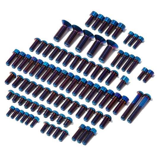 Burn Blue TC4 Titanium Screws Bolts Fastener Kit For Arctic Leopard XE Pro S