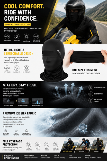 Motorcycle Balaclava / Cooling Face Mask