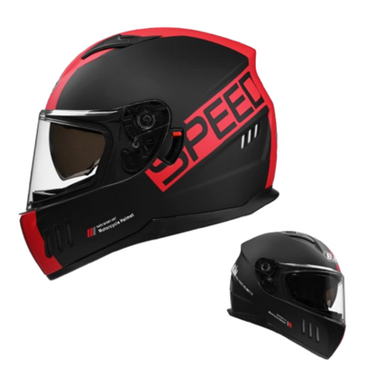 DOT Certified Dual Lens Cycling Full Face Helmet / Reserved Bluetooth headset slot / ABS shell + reinforced double PC lenses