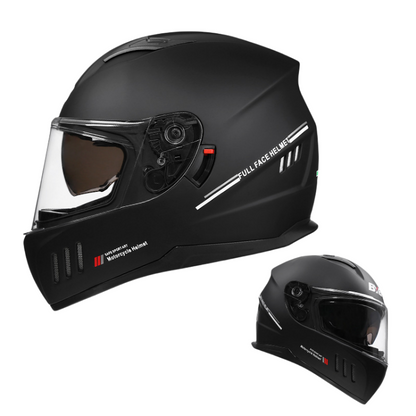 DOT Certified Dual Lens Cycling Full Face Helmet / Reserved Bluetooth headset slot / ABS shell + reinforced double PC lenses