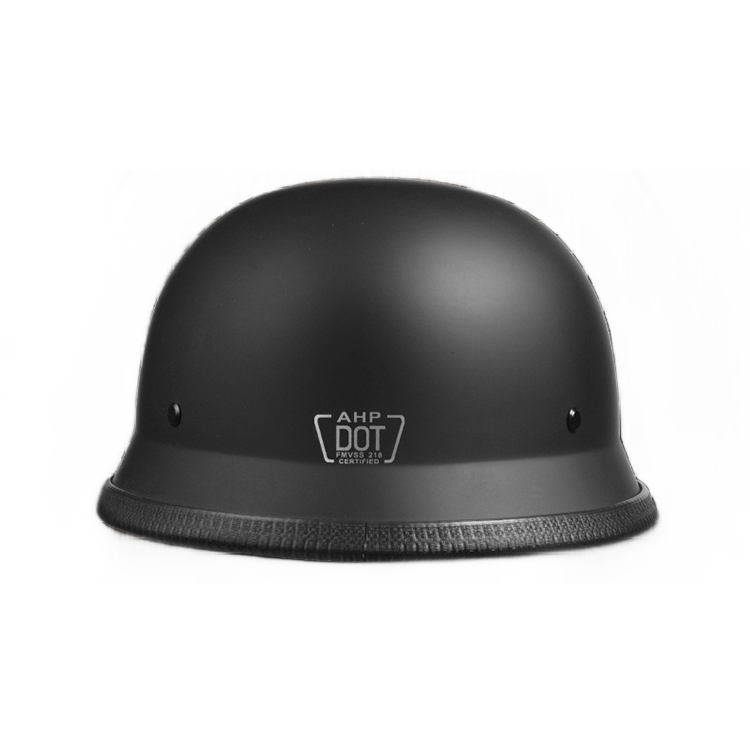 DOT German Style Retro Motorcycle Half Helmet with Removable Vintage Goggles - Ultra-Lightweight Low Profile Cruiser Brain Bucket