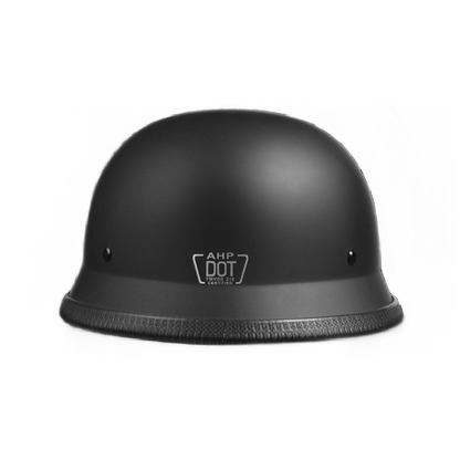 DOT German Style Retro Motorcycle Half Helmet with Removable Vintage Goggles - Ultra-Lightweight Low Profile Cruiser Brain Bucket