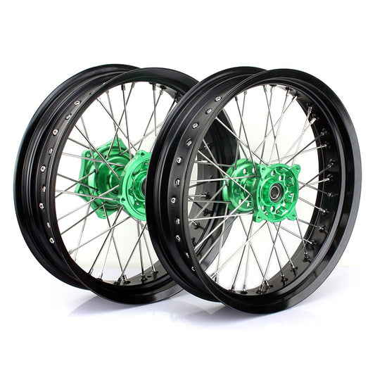 For Kawasaki KX250 KX250X 2021-2024 / KX450 2019-2024 Front Rear Spoke Wheel Rim Hub Set