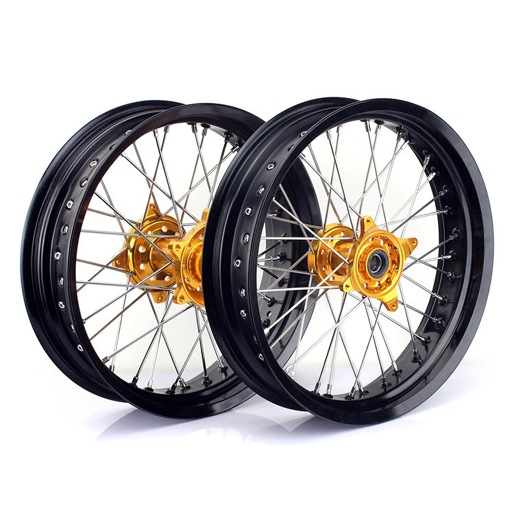 For Suzuki RM-Z250 2007-2024 / RM-Z450 2005-2024 Front Rear Spoke Wheel Rim Hub Set