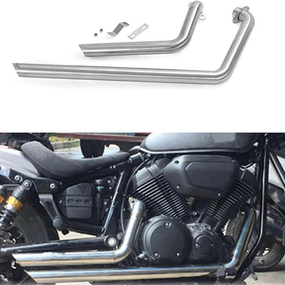 For Yamaha Star Bolt XV950 XVS950 2010-2018 Staggered Shortshot Exhaust Pipes