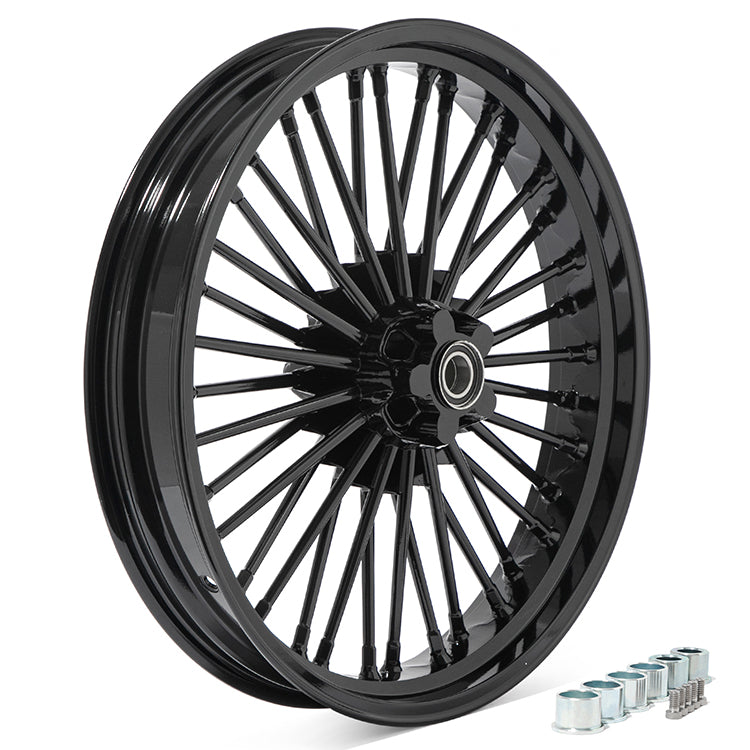 For Harley Softail Standard Custom Heritage Deluxe Deuce Slim Breakout Springer 21x3.5 Front Single Disc Fat Spoke Wheel