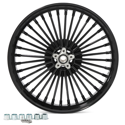 For Harley Softail Standard Custom Heritage Deluxe Deuce Slim Breakout Springer 21x3.5 Front Single Disc Fat Spoke Wheel