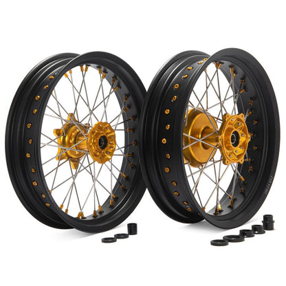 For Suzuki DR650SE 1996-2024 17" Supermoto Front Rear Wheel Rim Hub Set