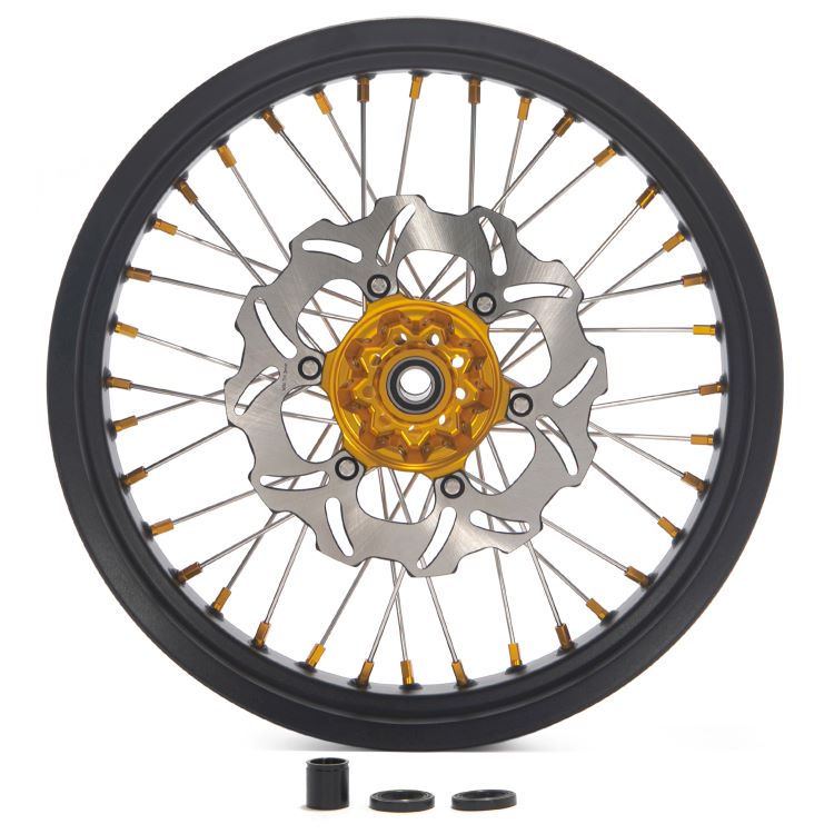 For Suzuki DRZ400SM SuperMotard 2005-UP Aluminum 17" Front Rear Wheel Rim Hub Rotor Set
