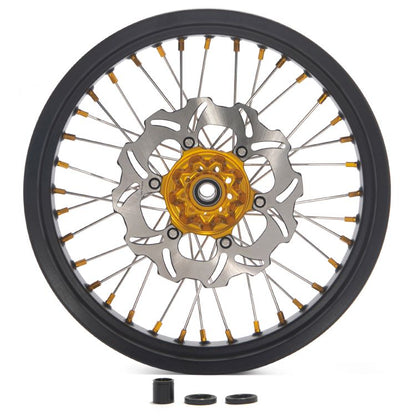 For Suzuki DRZ400SM SuperMotard 2005-UP Aluminum 17" Front Rear Wheel Rim Hub Rotor Set
