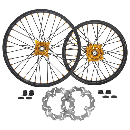 For Suzuki RMZ250 2007-2024 / Suzuki RMZ450 2005-2024 21 Front 18 Rear Wheel Rim Hub Rotor Set