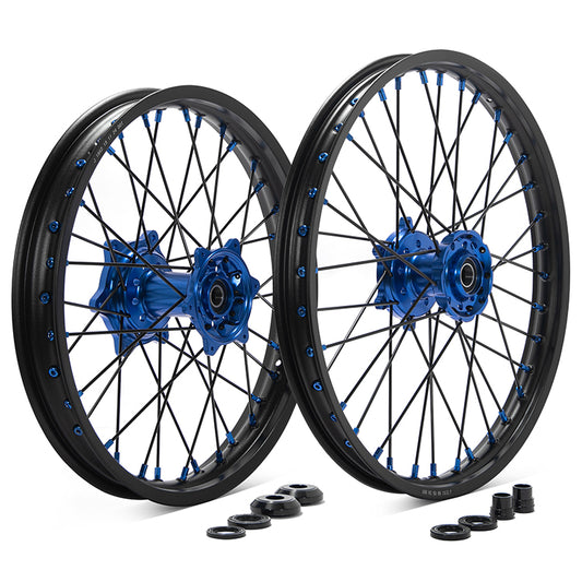 For Yamaha YZ125 / YZ250 1999-2025 21x1.6 Front 19x2.15 Rear Spoked Wheel Rim Hub Set