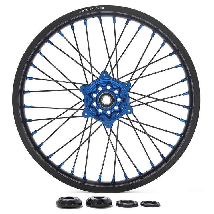 For Yamaha YZ125 / YZ250 1999-2025 21x1.6 Front 19x2.15 Rear Spoked Wheel Rim Hub Set