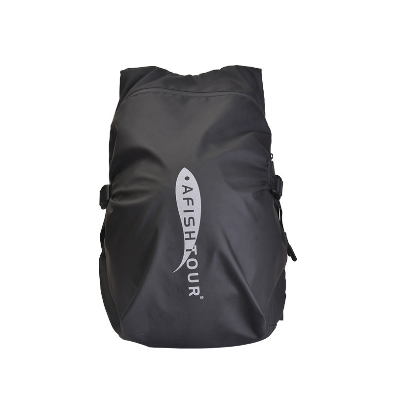 Waterproof Helmet Backpack for Motorcycle/Cycling/Skateboard, 30L Lightweight Motorbike Helmet Backpack for Men with Laptop Compartment, Inert Packet, Reflective Logo (Black)