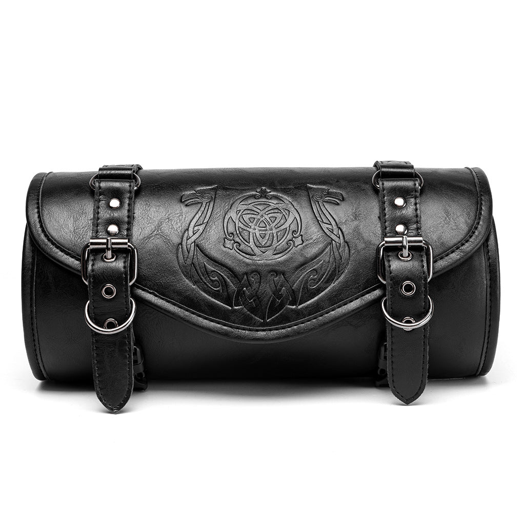 Retro-Punk Style Embossed PU Front-Mounted Motorcycle Bag