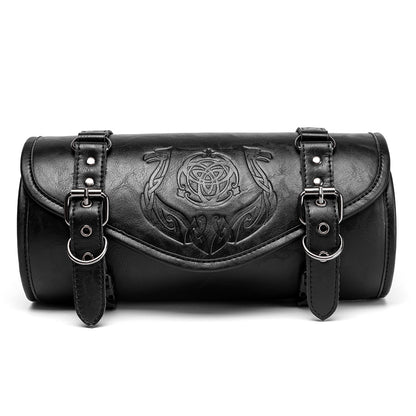Retro-Punk Style Embossed PU Front-Mounted Motorcycle Bag