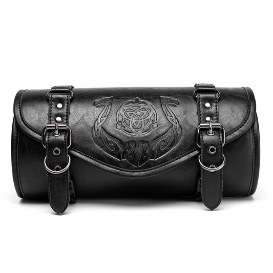 Retro-Punk Style Embossed PU Front-Mounted Motorcycle Bag