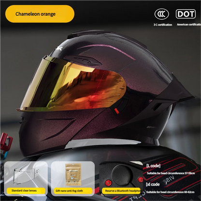 DOT-certified motorcycle full-face helmet