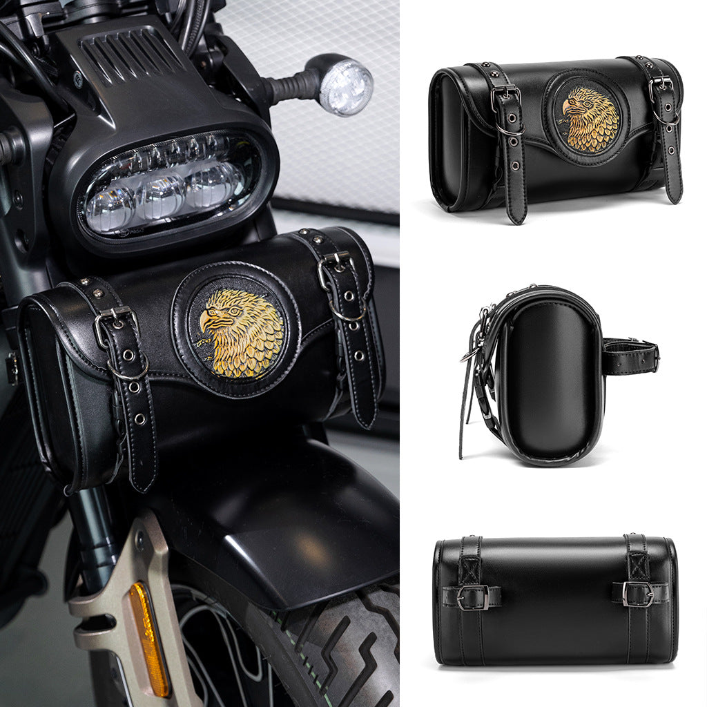 Retro-Punk Style Embossed PU Front-Mounted Motorcycle Bag – Custom Riding Gear
