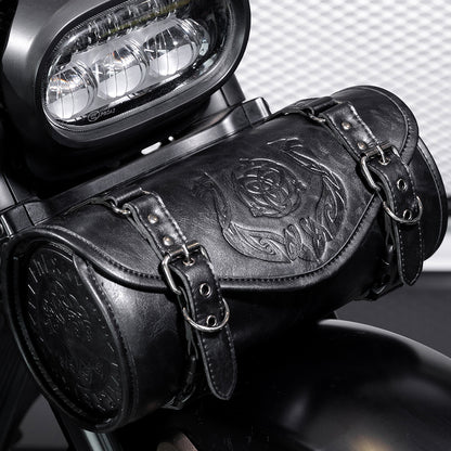 Retro-Punk Style Embossed PU Front-Mounted Motorcycle Bag
