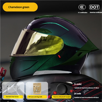 DOT-certified motorcycle full-face helmet