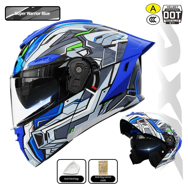 3C/DOT certified motorcycle helmet (flip-up type)