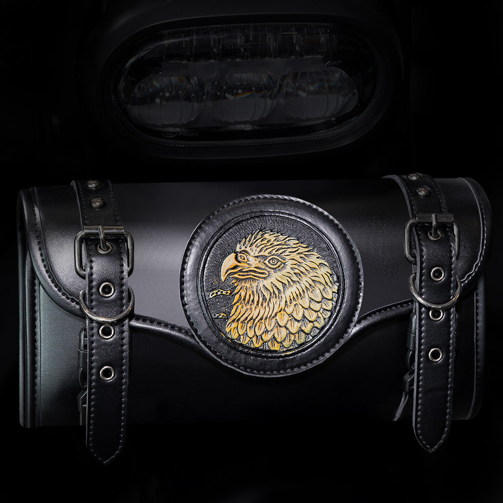 Retro-Punk Style Embossed PU Front-Mounted Motorcycle Bag – Custom Riding Gear