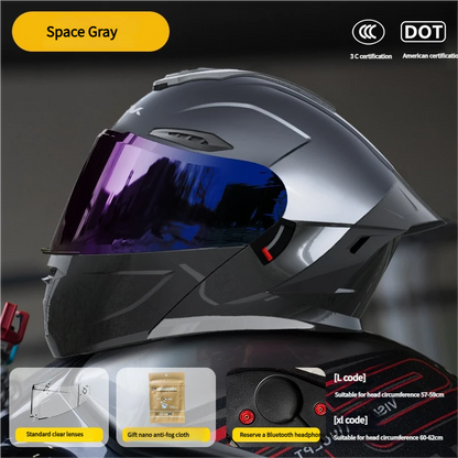 DOT-certified motorcycle full-face helmet