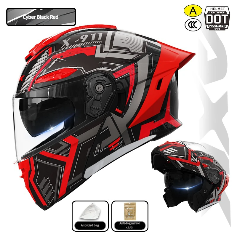 3C/DOT certified motorcycle helmet (flip-up type)