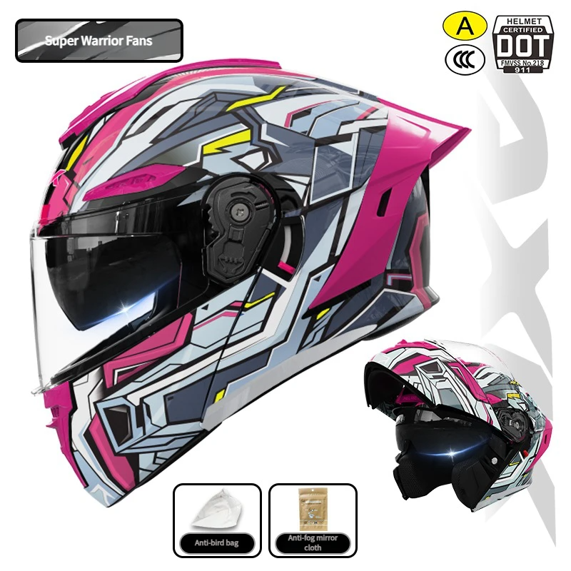 3C/DOT certified motorcycle helmet (flip-up type)