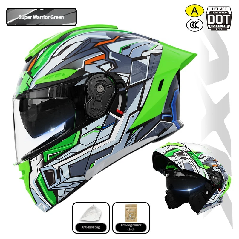 3C/DOT certified motorcycle helmet (flip-up type)