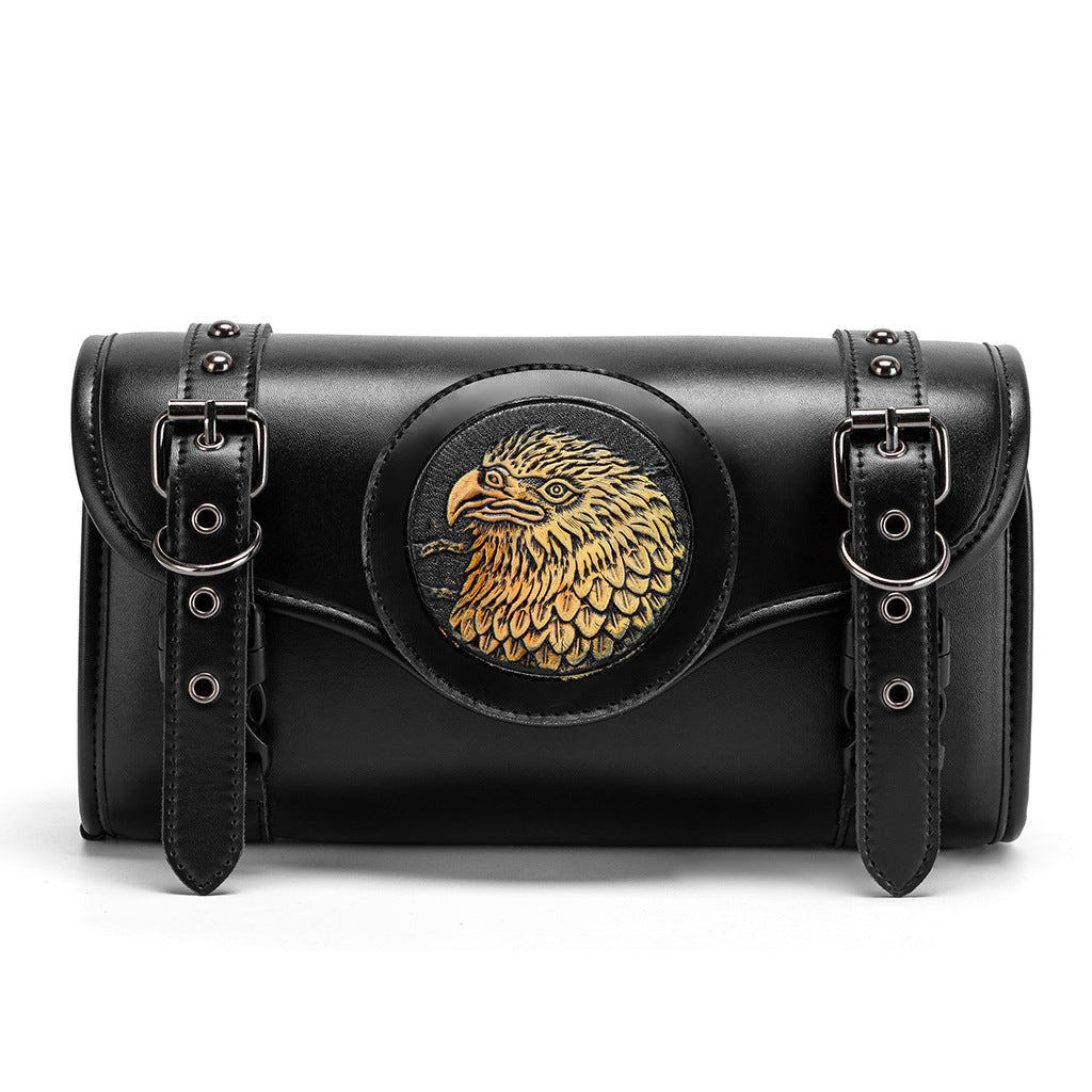 Retro-Punk Style Embossed PU Front-Mounted Motorcycle Bag – Custom Riding Gear