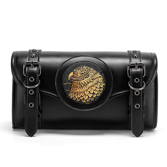 Retro-Punk Style Embossed PU Front-Mounted Motorcycle Bag – Custom Riding Gear