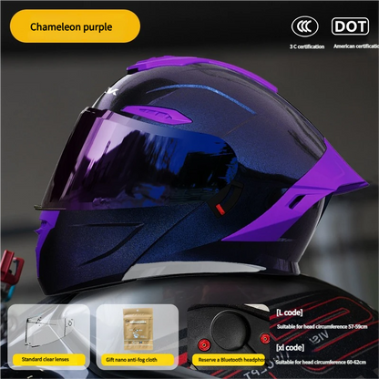 DOT-certified motorcycle full-face helmet