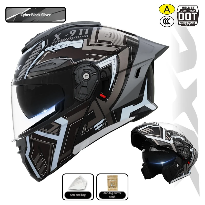 3C/DOT certified motorcycle helmet (flip-up type)
