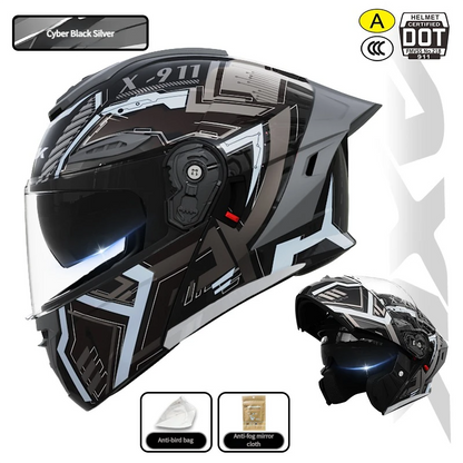 3C/DOT certified motorcycle helmet (flip-up type)