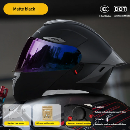 DOT-certified motorcycle full-face helmet