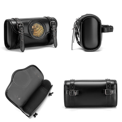 Retro-Punk Style Embossed PU Front-Mounted Motorcycle Bag – Custom Riding Gear