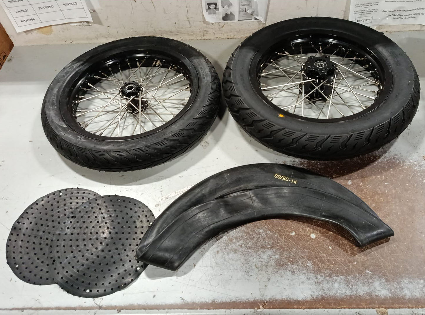 Returned 14" Supermoto Front Rear Wheel Rims Hubs Tires Set for Talaria Sting / Talaria XXX / Talaria Sting MX3 / Talaria Sting R MX4