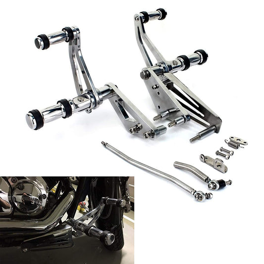 Returned 4" Silver Forward Controls For Yamaha XVS1100 Dragstar 1100 / V Star 1100 1999-2009