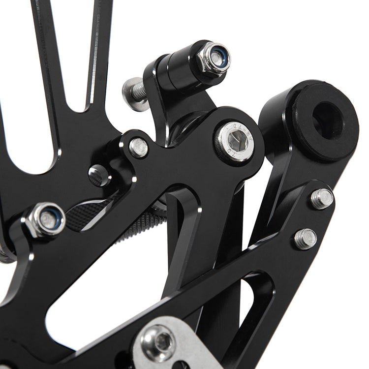 For Yamaha YZF-R6 2006-2016 CNC Black Rear Set Adjustable Footpegs