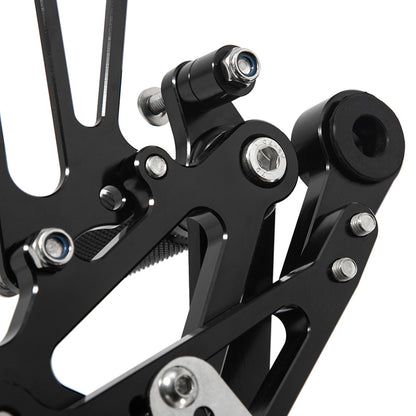 For Yamaha YZF-R6 2006-2016 CNC Black Rear Set Adjustable Footpegs