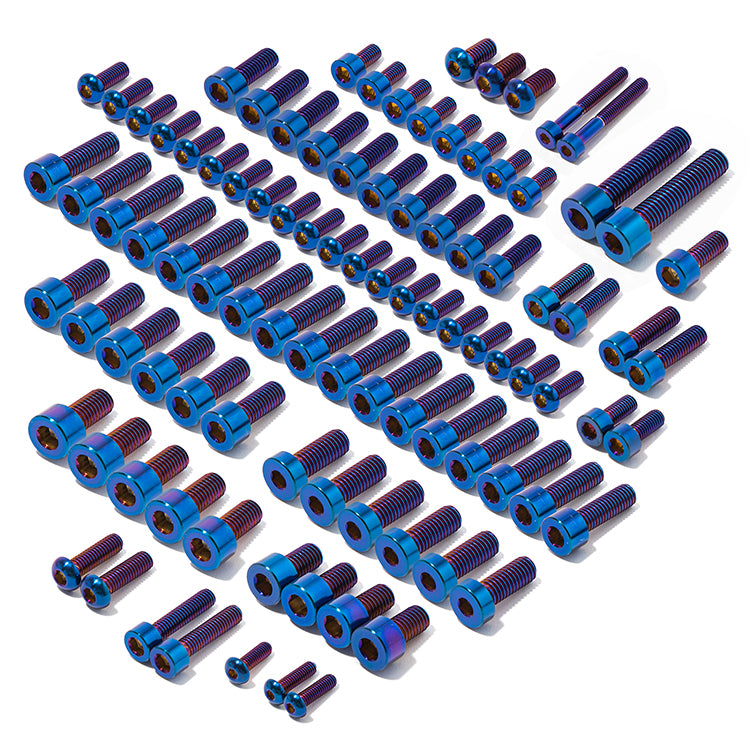For Talaria Komodo Titanium Fastener Upgrade - Ultra-Light TC4 Burn Blue Bolt Set