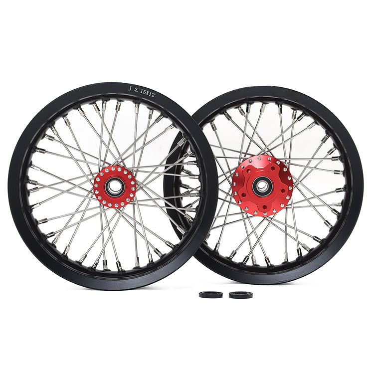 Supermoto 12"×2.15" Front Rear Wheel Rims Hubs Set for Talaria Sting / XXX / MX3 / R MX4